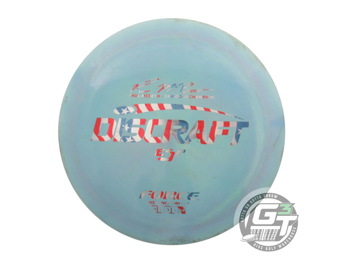 USED Discraft [McBETH] ESP Force 175g Teal Flag Foil Distance Driver Golf Disc