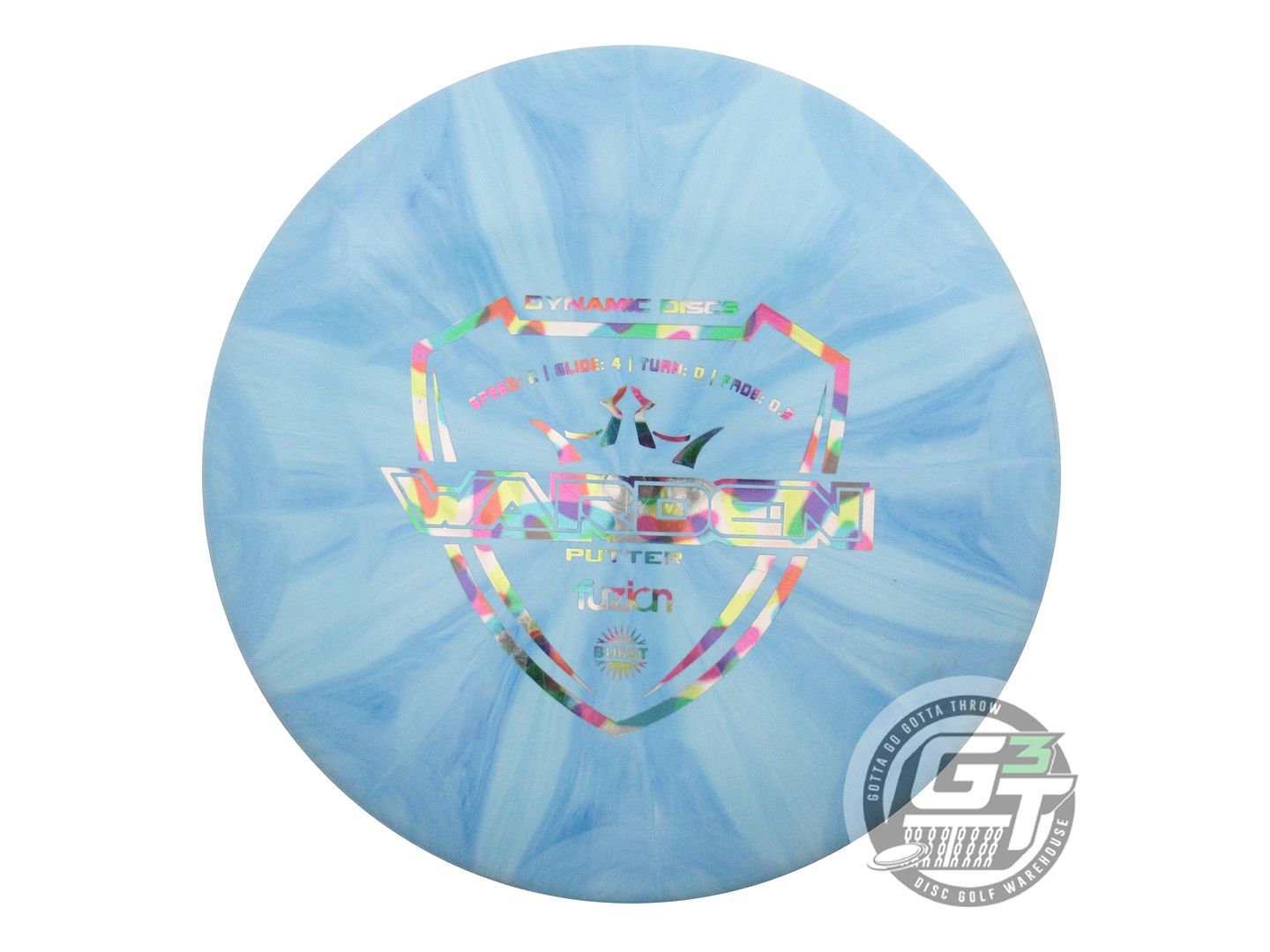USED Dynamic Discs Fuzion Burst Warden 175g Blue Jellybean A  Putter Golf Disc
