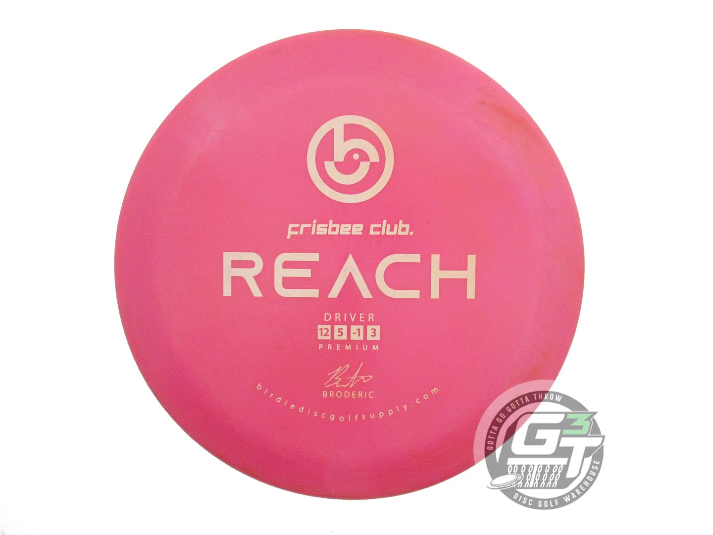 USED Birdie Disc Golf Supply Premium Reach 174g Pink White Stamp Driver Disc
