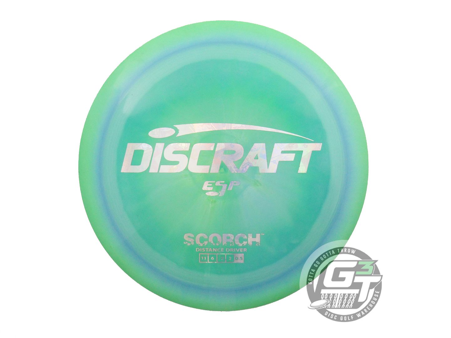 USED Discraft ESP Scorch 175g Green-Blue Money Foil Distance Driver Golf Disc