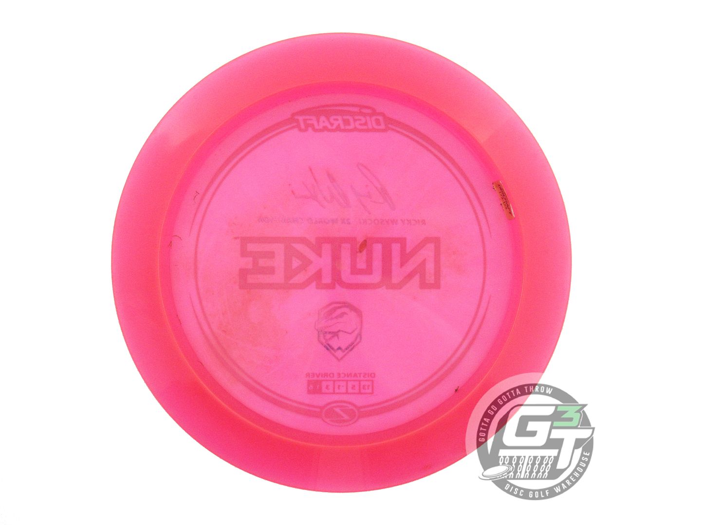 USED Discraft [WYSOCKI] Z Nuke 175g Pink Red Foil Distance Driver Golf Disc