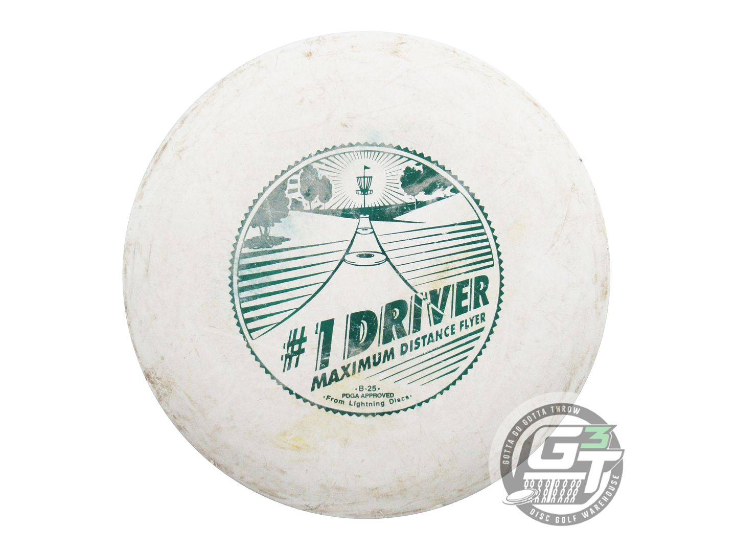 USED Lightning Standard #1 Driver 173g White Green Foil Fairway Driver Golf Disc