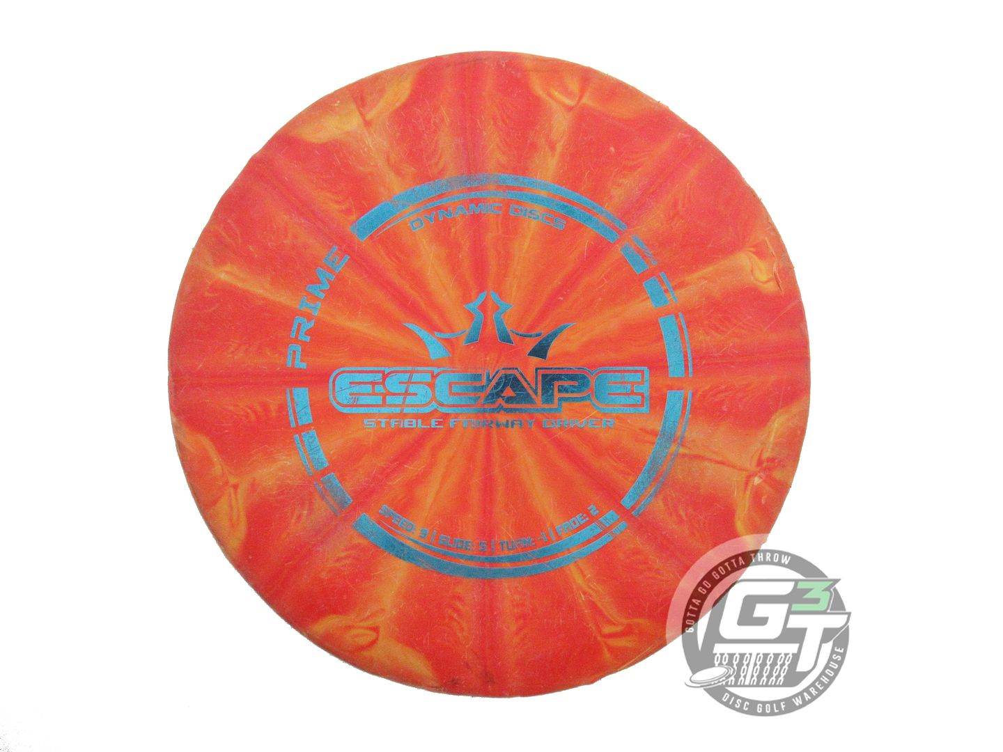 USED Dynamic Discs Prime Burst Escape 175g Orange Blue Foil Fairway Driver Disc