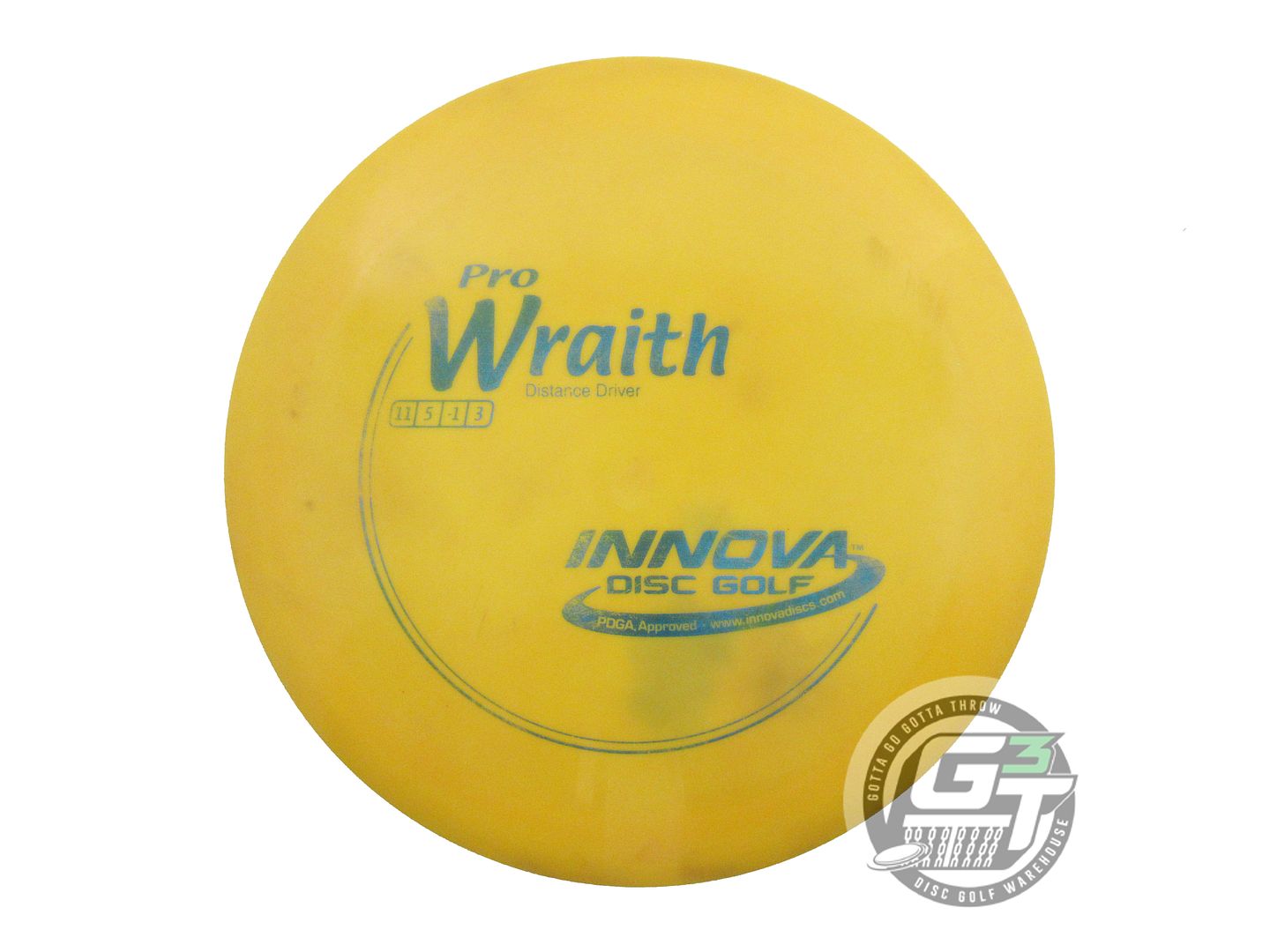 USED Innova Pro Wraith 175g Yellow Blue Foil Distance Driver Golf Disc