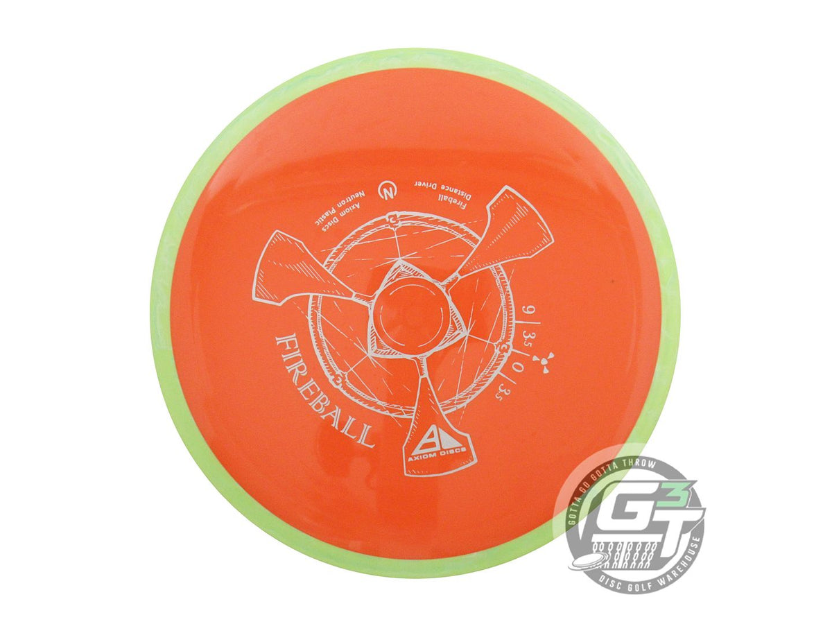 USED Axiom Discs Neutron Fireball 168g Orange Lime Rim Distance Driver ...