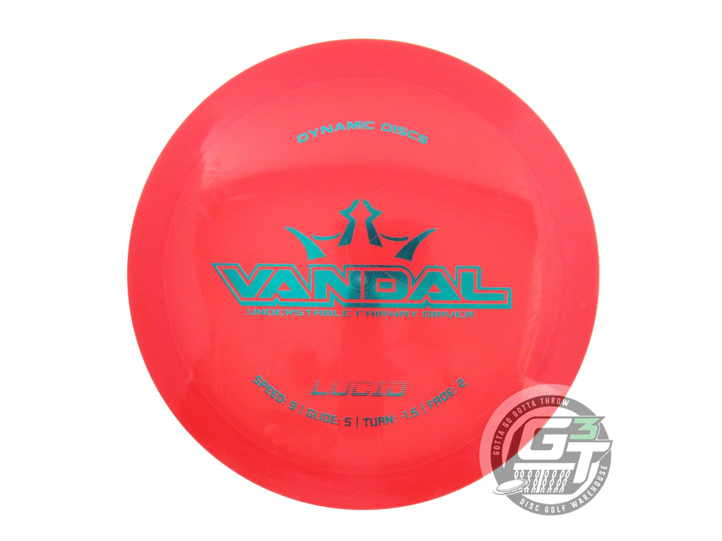 USED Dynamic Discs Lucid Vandal 174g Red Teal Foil Distance Driver Golf Disc