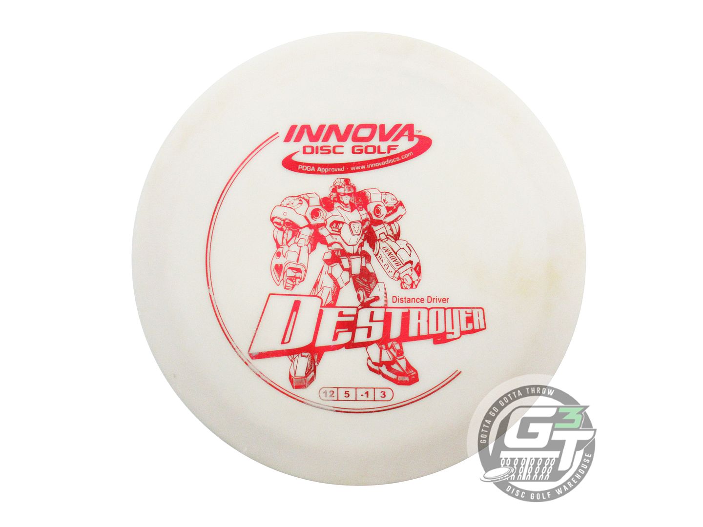 USED Innova DX Destroyer 175g White Red Foil Distance Driver Golf Disc