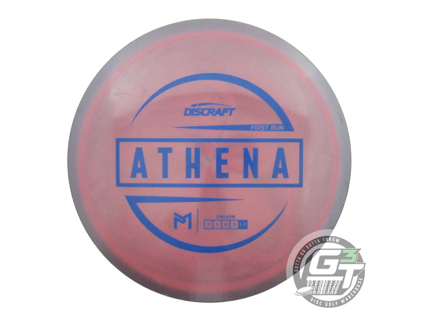 USED Discraft FIRST RUN ESP Athena 176g Gray-Maroon Blue Stamp Driver Golf Disc