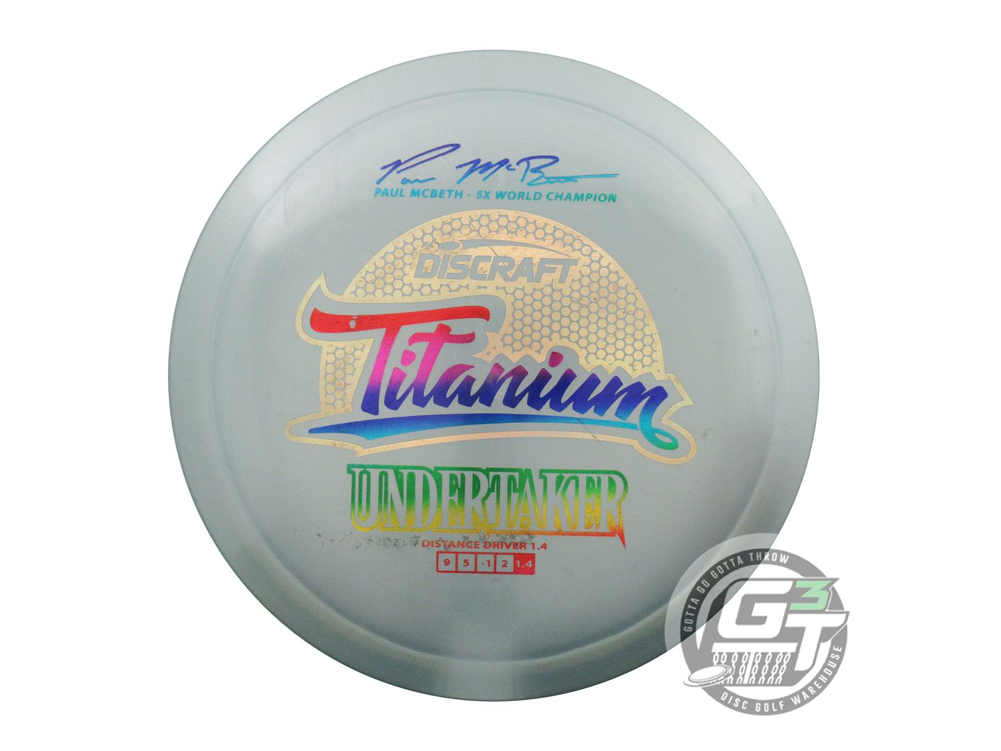 USED Discraft [McBETH] Titanium Undertaker 171g Gray Gold Holo Foil Driver Disc