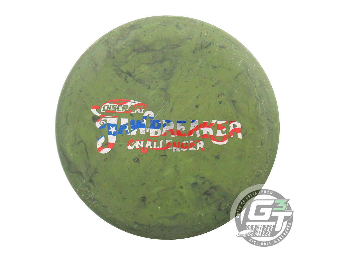 USED Discraft Jawbreaker Challenger 175g Army Green Flag Foil Putter Golf Disc