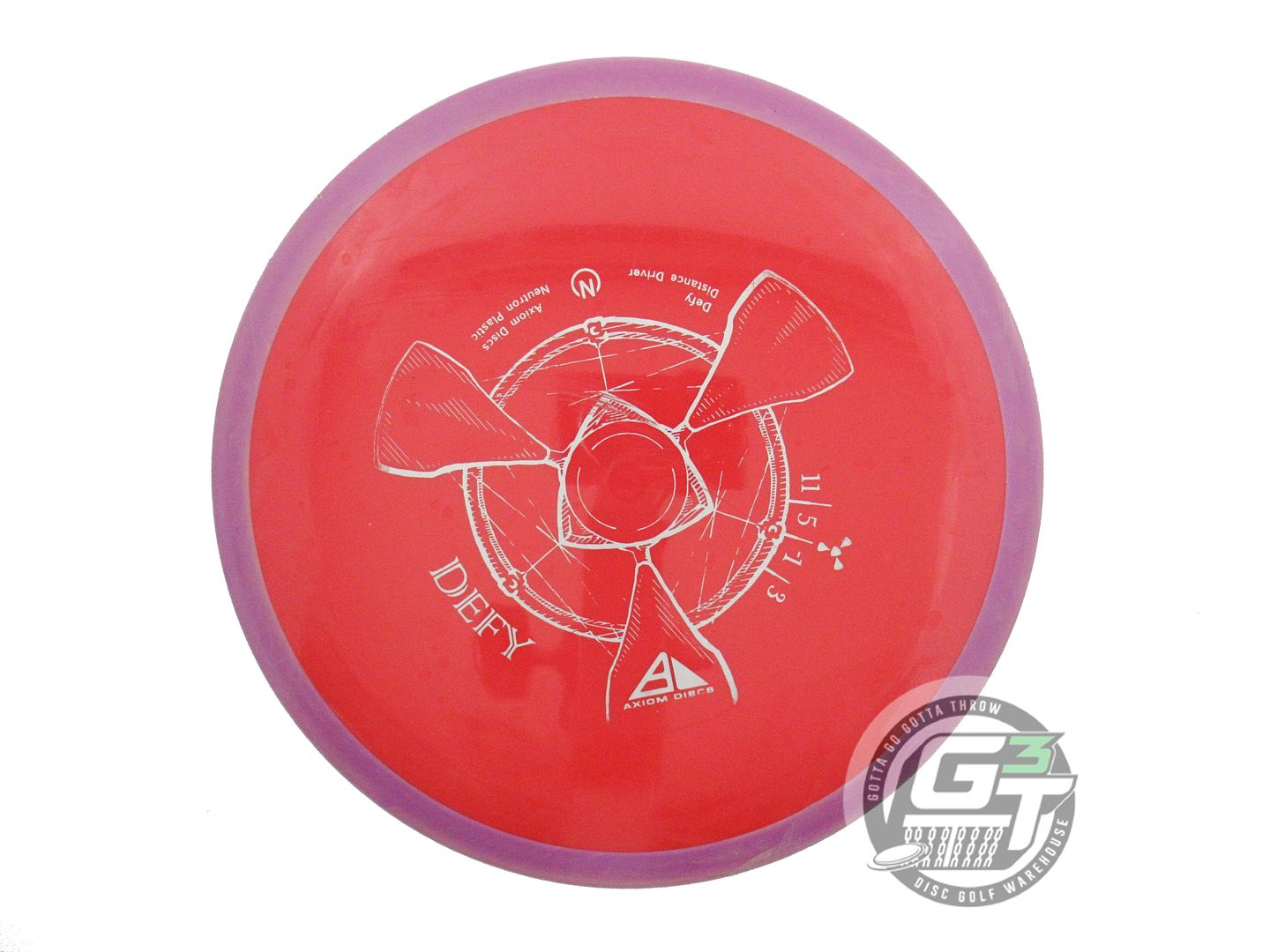USED Axiom Discs Neutron Defy 173g Red Purple Rim Distance Driver Golf Disc
