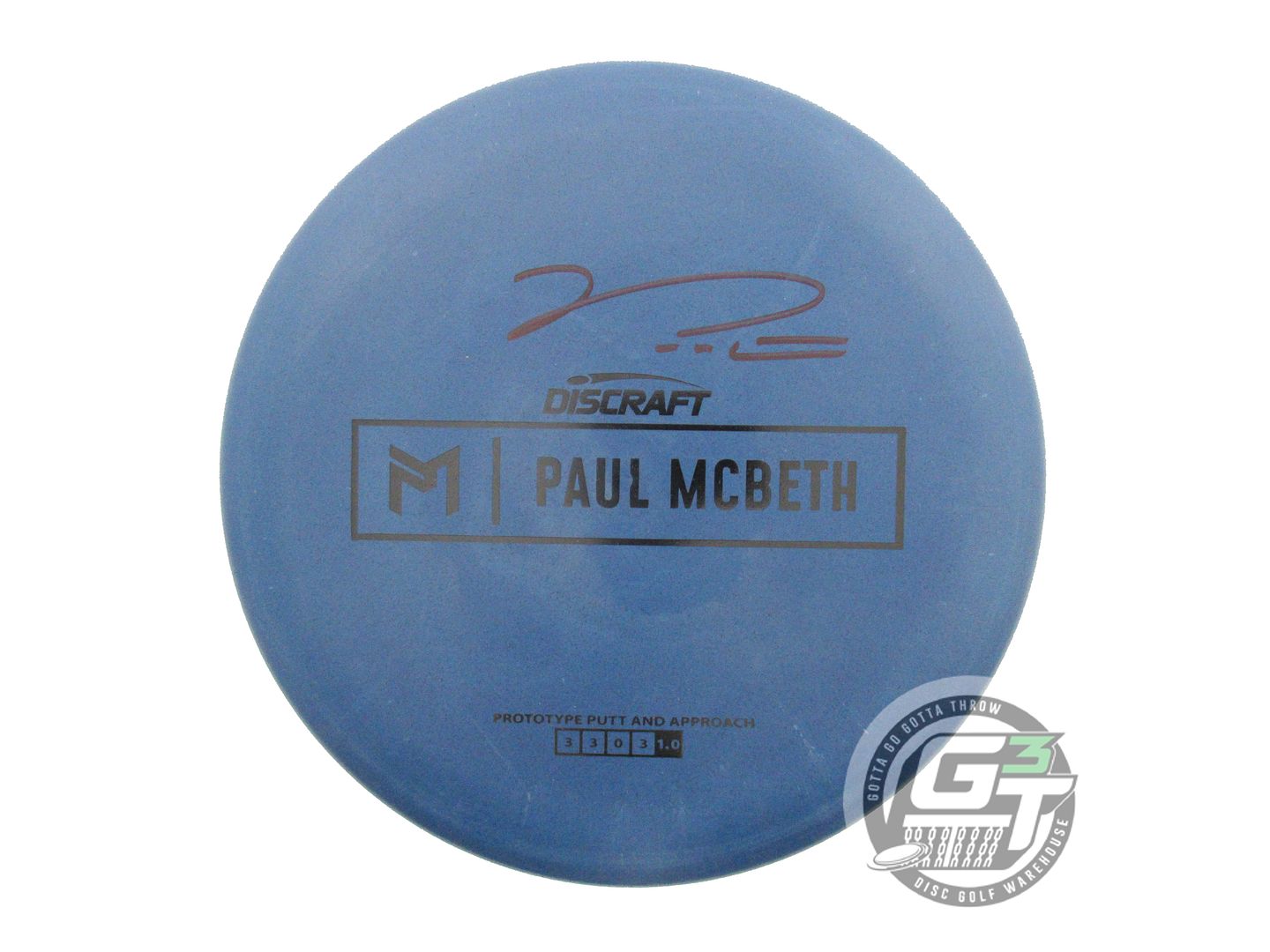 NOS Discraft [McBETH] PROTO Rubber Blend Kratos 174g Blue SIGNED Putter Disc