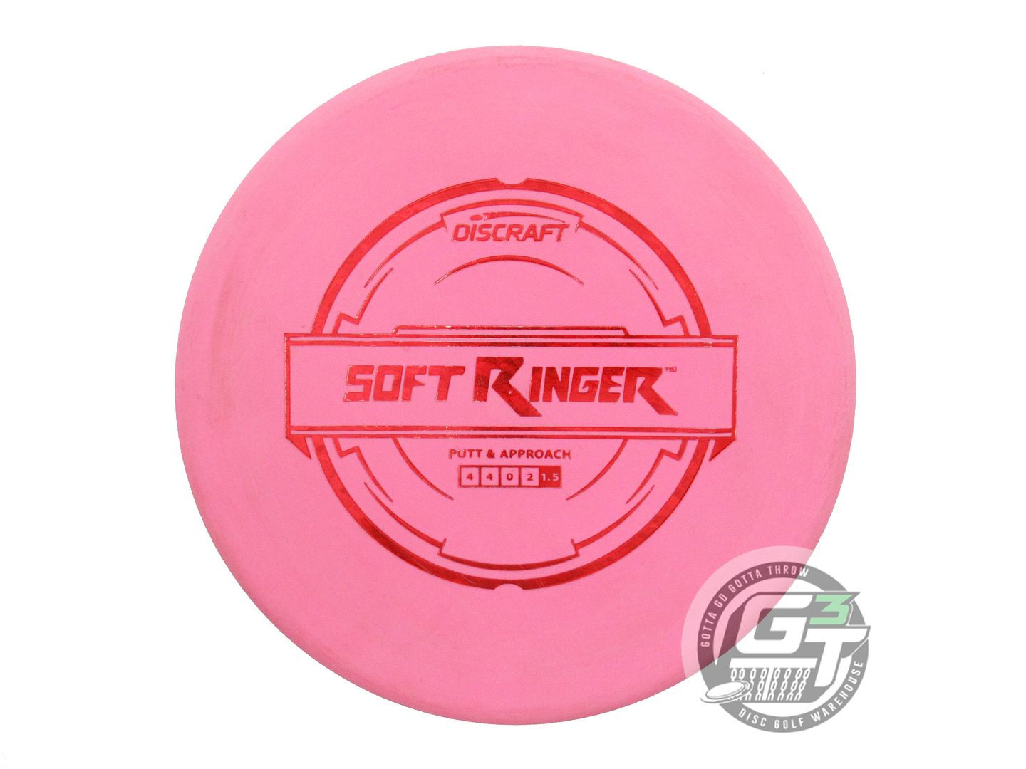 USED Discraft Putter Line Soft Ringer 173g Pink Red Shatter Foil Putter Disc