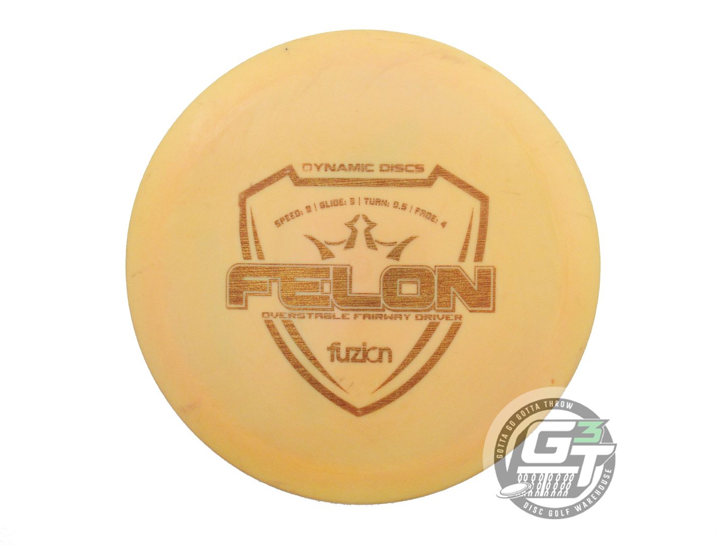 USED Dynamic Discs Fuzion Felon 172g Peach Gold Patina Foil Fairway Driver Disc