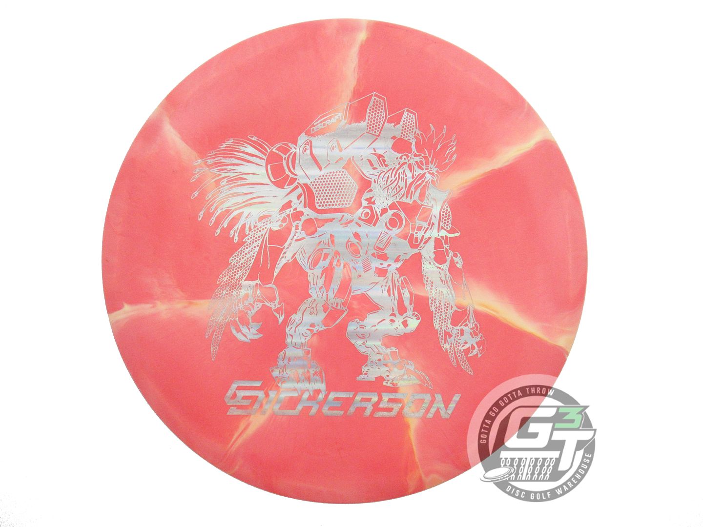 USED Discraft [DICKERSON] Swirl ESP Buzzz 178g Pink-Yellow Midrange Golf Disc