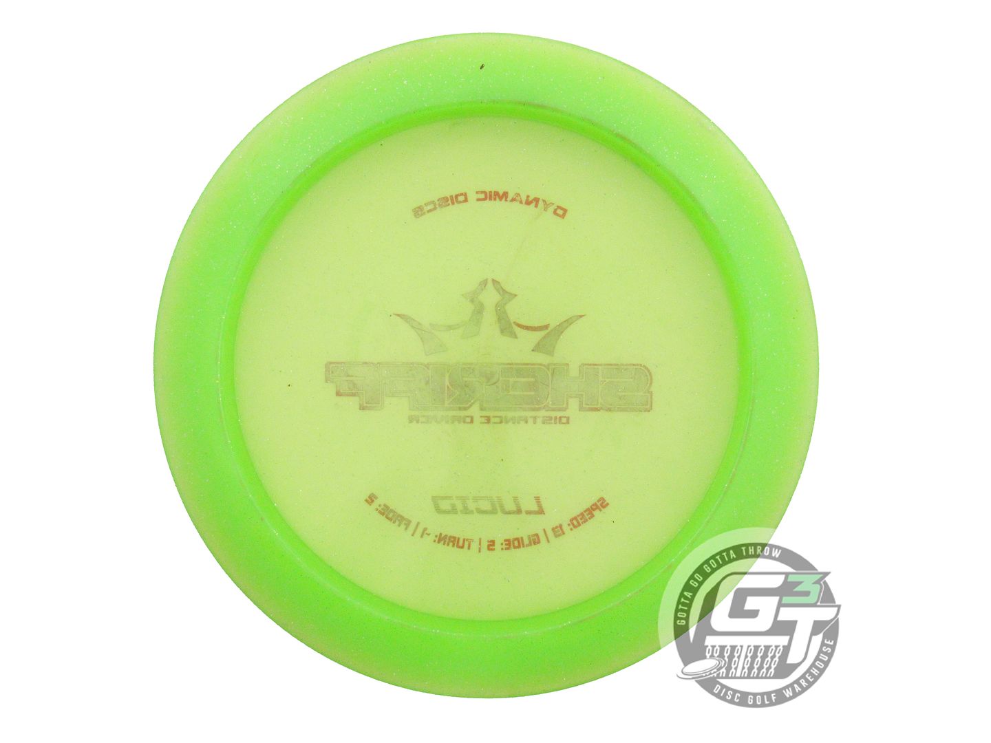 USED Dynamic Discs Lucid Sheriff 173g Lime Red Foil Distance Driver Golf Disc