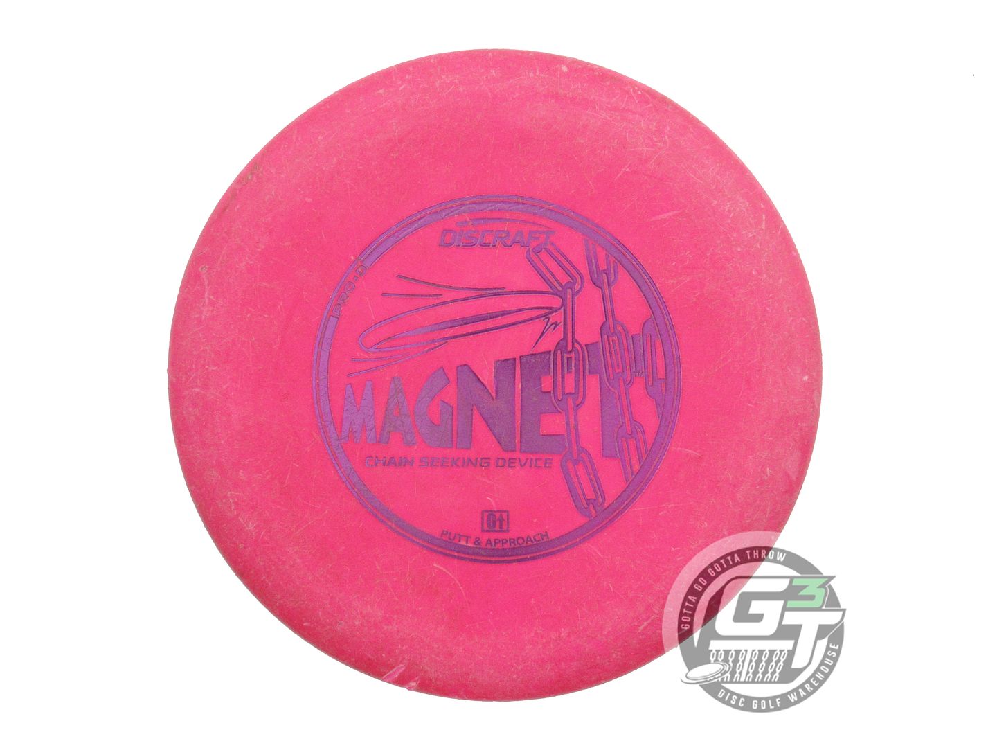 USED Discraft Pro D Magnet 170g Pink Purple Foil Putter Golf Disc