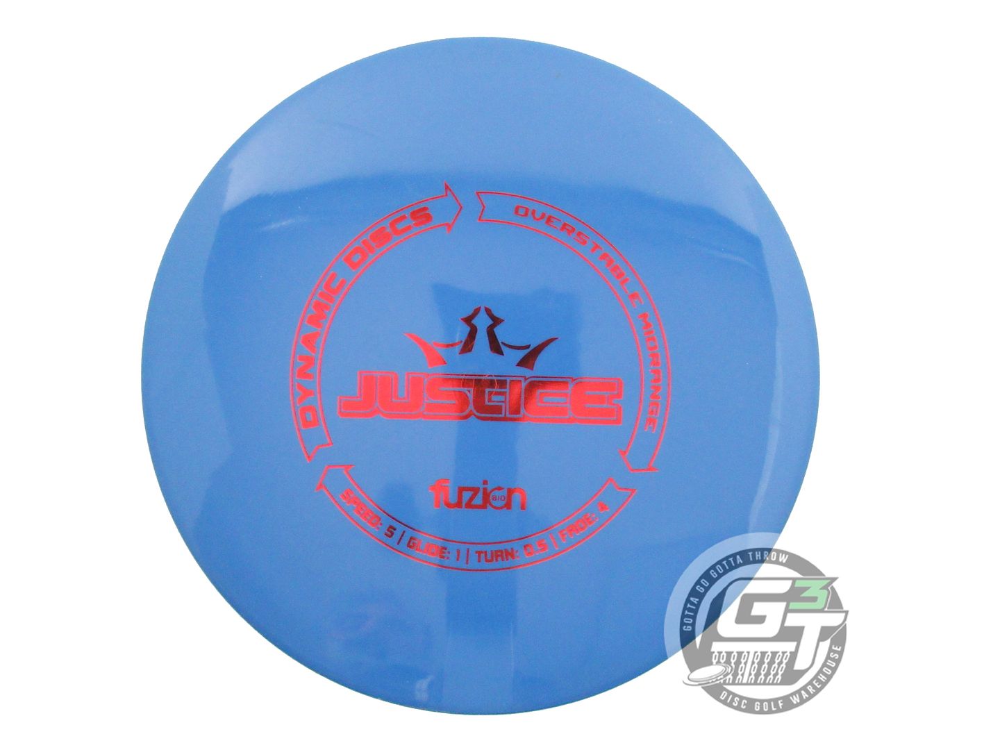 USED Dynamic Discs BioFuzion Justice 176g Blue Red Foil Midrange Golf Disc