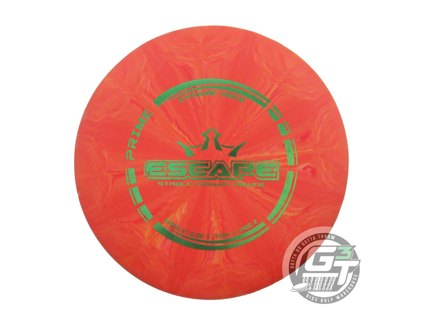 USED Dynamic Discs Prime Burst Escape 175g Orange Green Foil Fairway Driver Disc