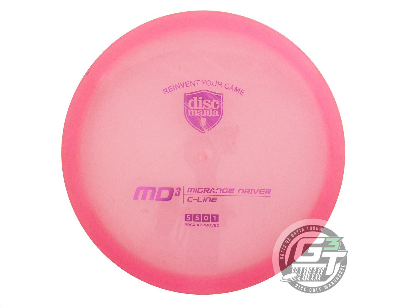 USED DiscMania C-Line MD3 175g Pink Magenta Foil Midrange Golf Disc