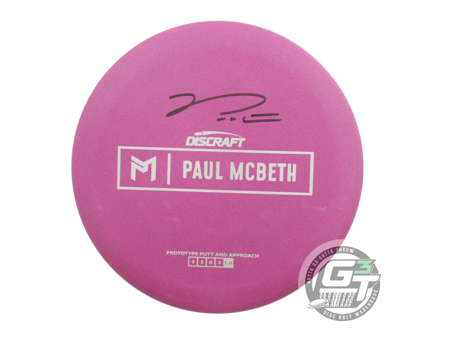 NOS Discraft [McBETH] PROTO Rubber Blend Kratos 174g Purple SIGNED Putter Disc