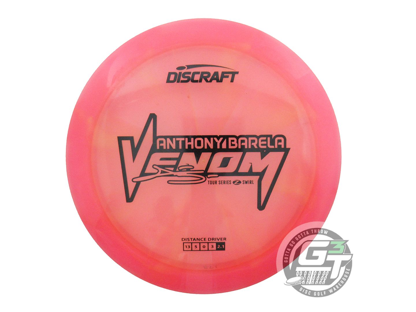 USED Discraft [BARELA] Z Swirl Venom 173g Pink-Yellow Distance Driver Golf Disc