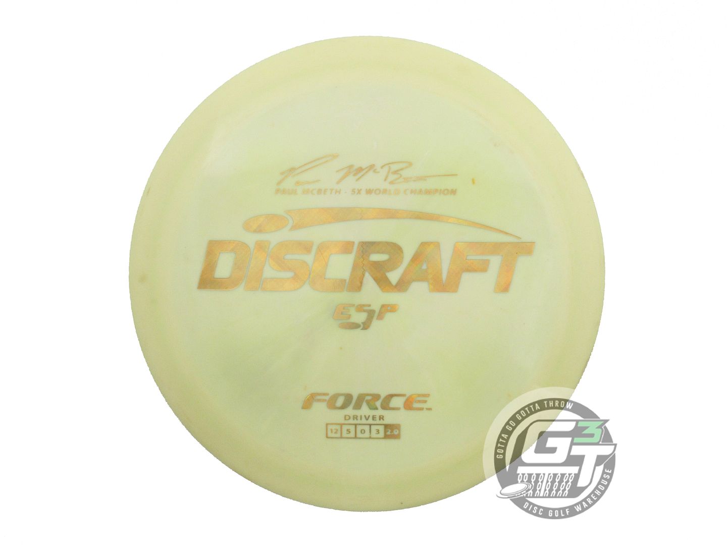 USED Discraft [McBETH] ESP Force 173g Yellow Gold Pixel Foil Driver Disc