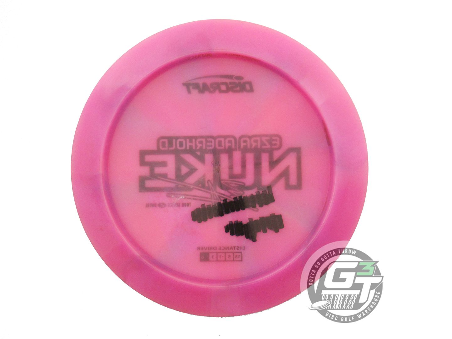USED Discraft [ADERHOLD] Z Swirl Nuke 176g Pink Black Stamp Driver Golf Disc