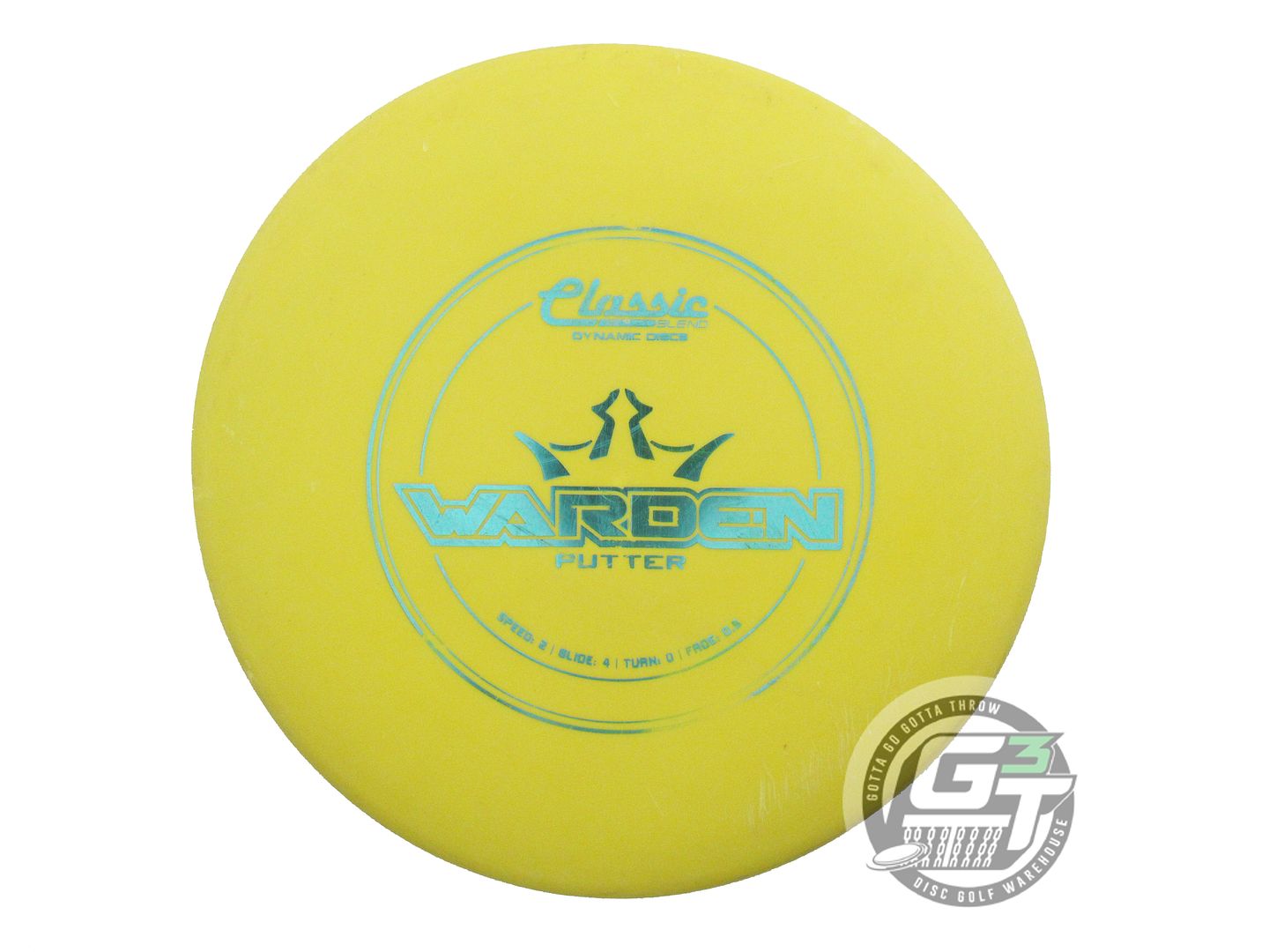 USED Dynamic Discs Classic Blend Warden 173g Yellow Aqua Foil Putter Golf Disc