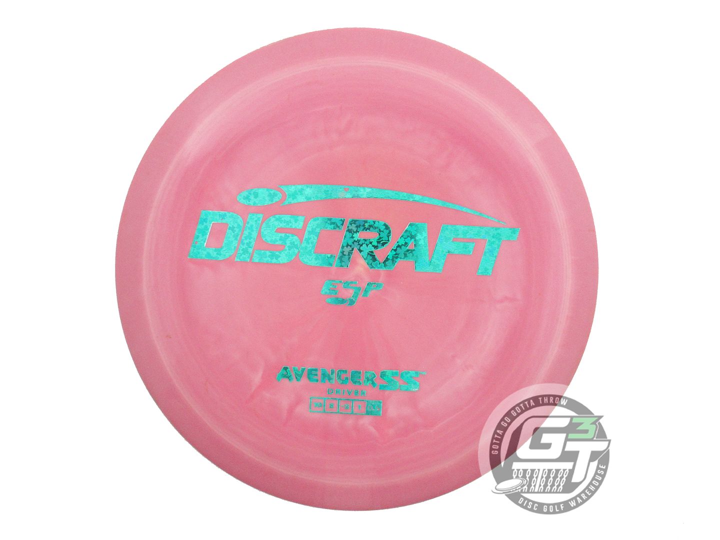 USED Discraft ESP Avenger SS 163g Pink Shamrock Foil Distance Driver Golf Disc