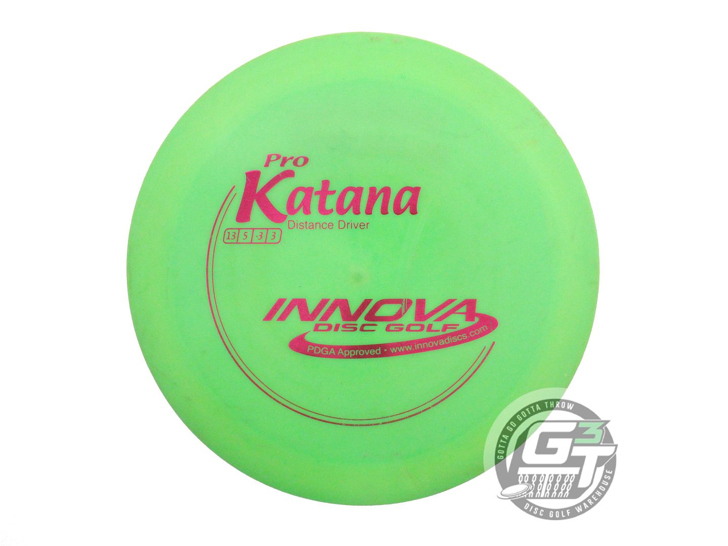 USED Innova Pro Katana 168g Lime Red Foil Distance Driver Golf Disc