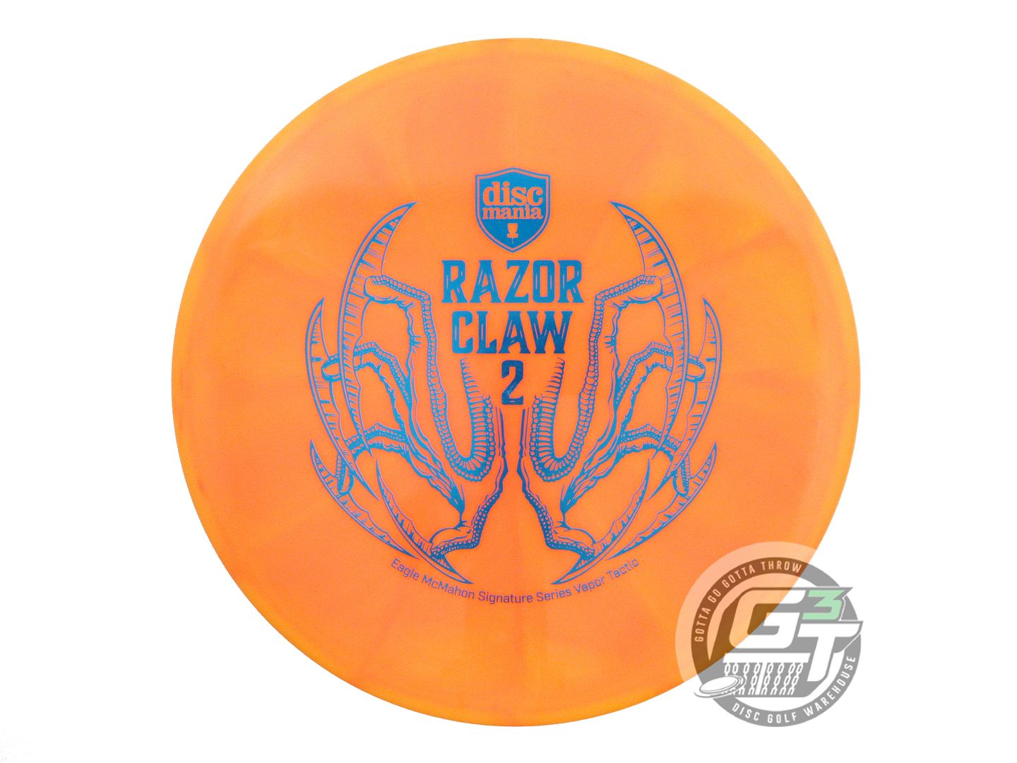 USED DiscMania RAZOR CLAW 2 Vapor Tactic 176g Orange Blue Foil Putter Golf Disc