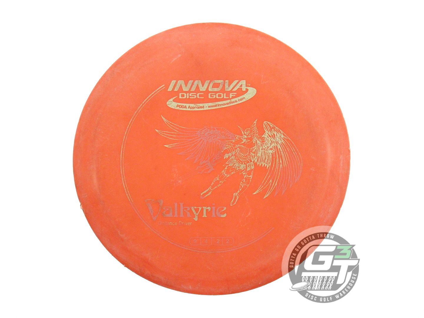 USED Innova DX Valkyrie 170g Orange Gold Foil Distance Driver Golf Disc