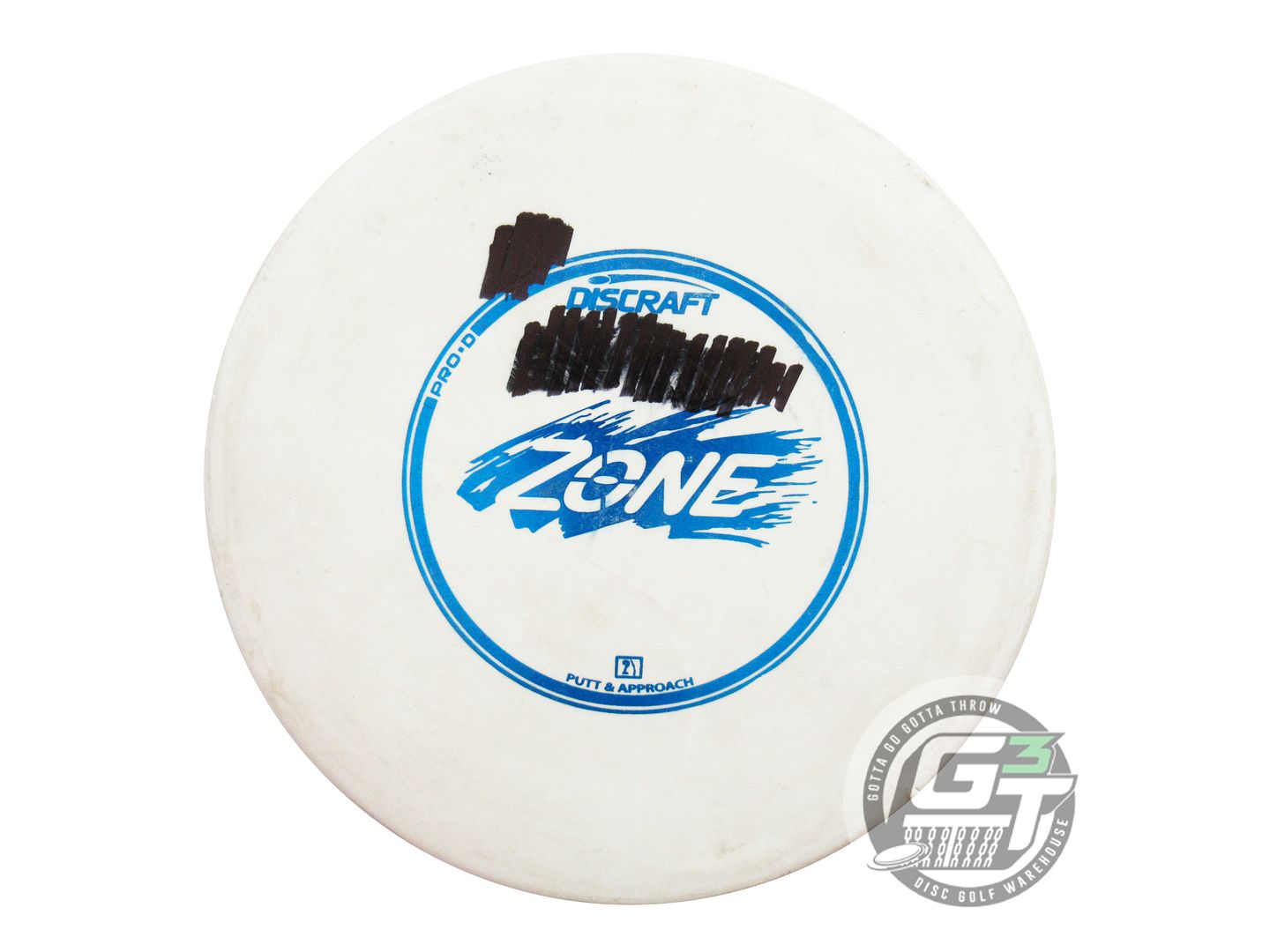 USED Discraft Pro D Zone 166g White Blue Foil Putter Golf Disc