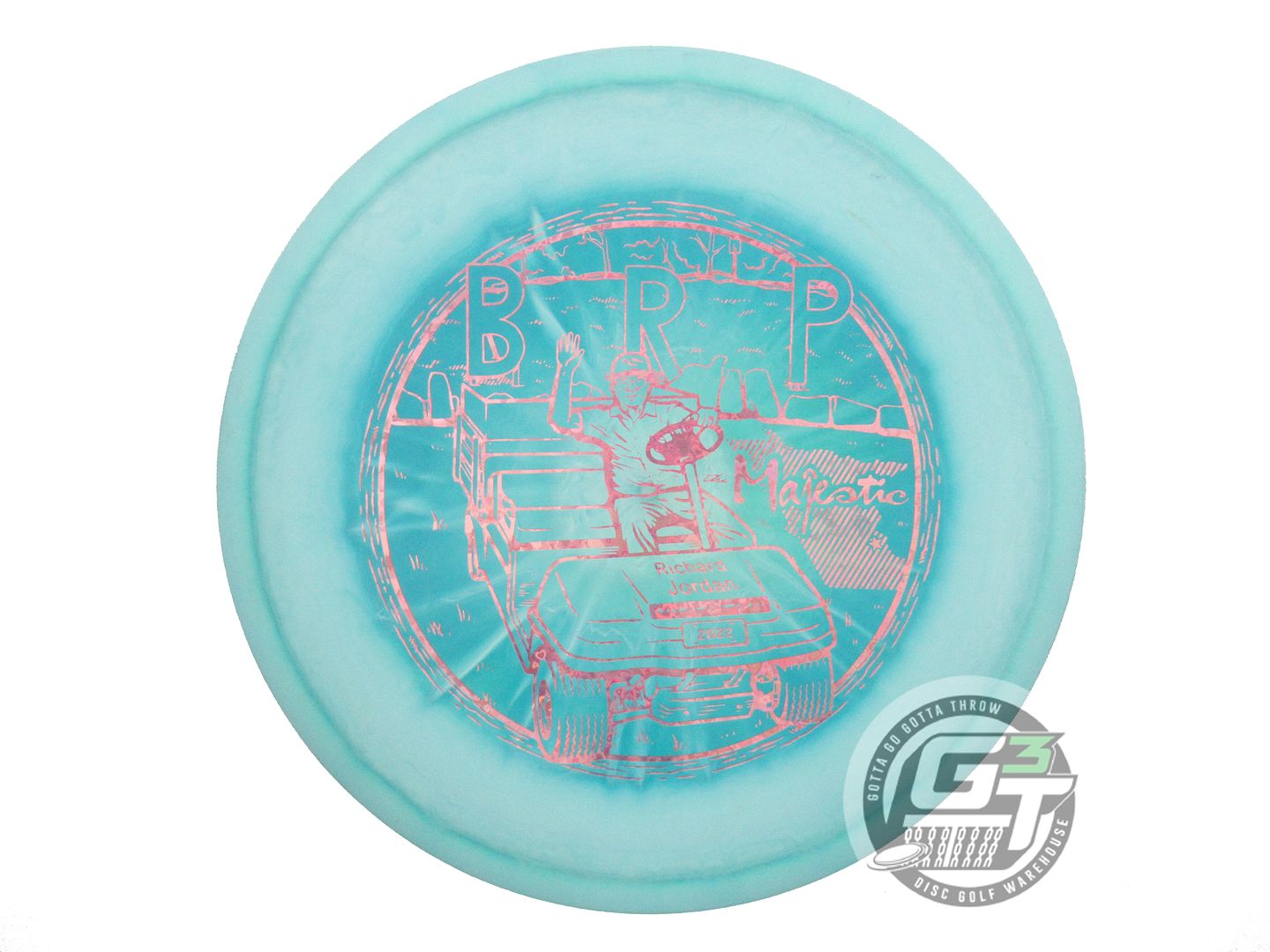 USED Discraft [BLUE RIBBON PINES] ESP Buzzz 178g Teal Pink Heart Midrange Disc