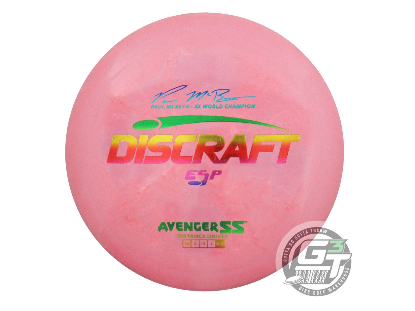 USED Discraft [McBETH] ESP Avenger SS 182g Pink Rainbow Foil Driver Disc