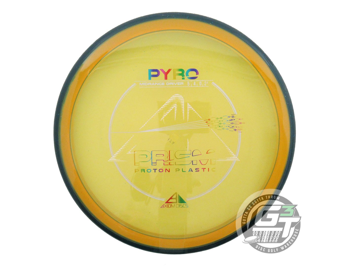 USED Axiom Discs Classic Prism Proton Pyro 172g Yellow Blue Rim Midrange Disc