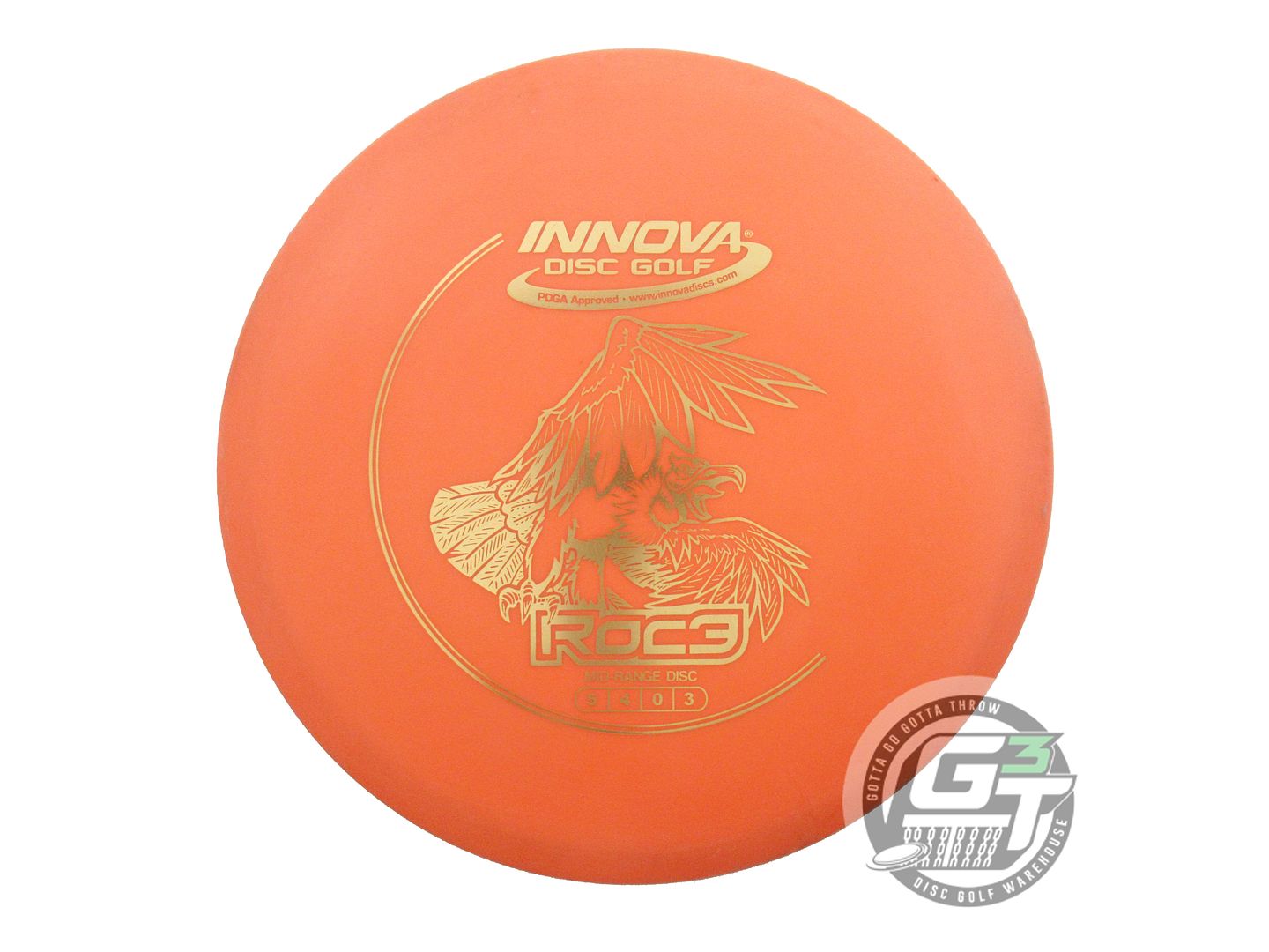 USED Innova DX Roc3 176g Orange Gold Foil Midrange Golf Disc