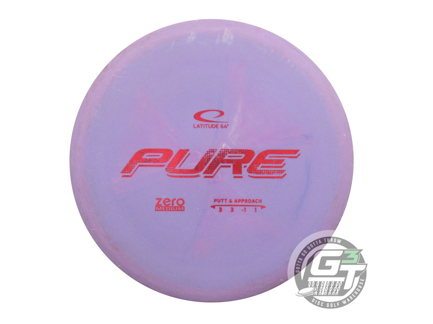 USED Latitude 64 Zero Medium Pure 173g Purple Red Foil Putter Golf Disc