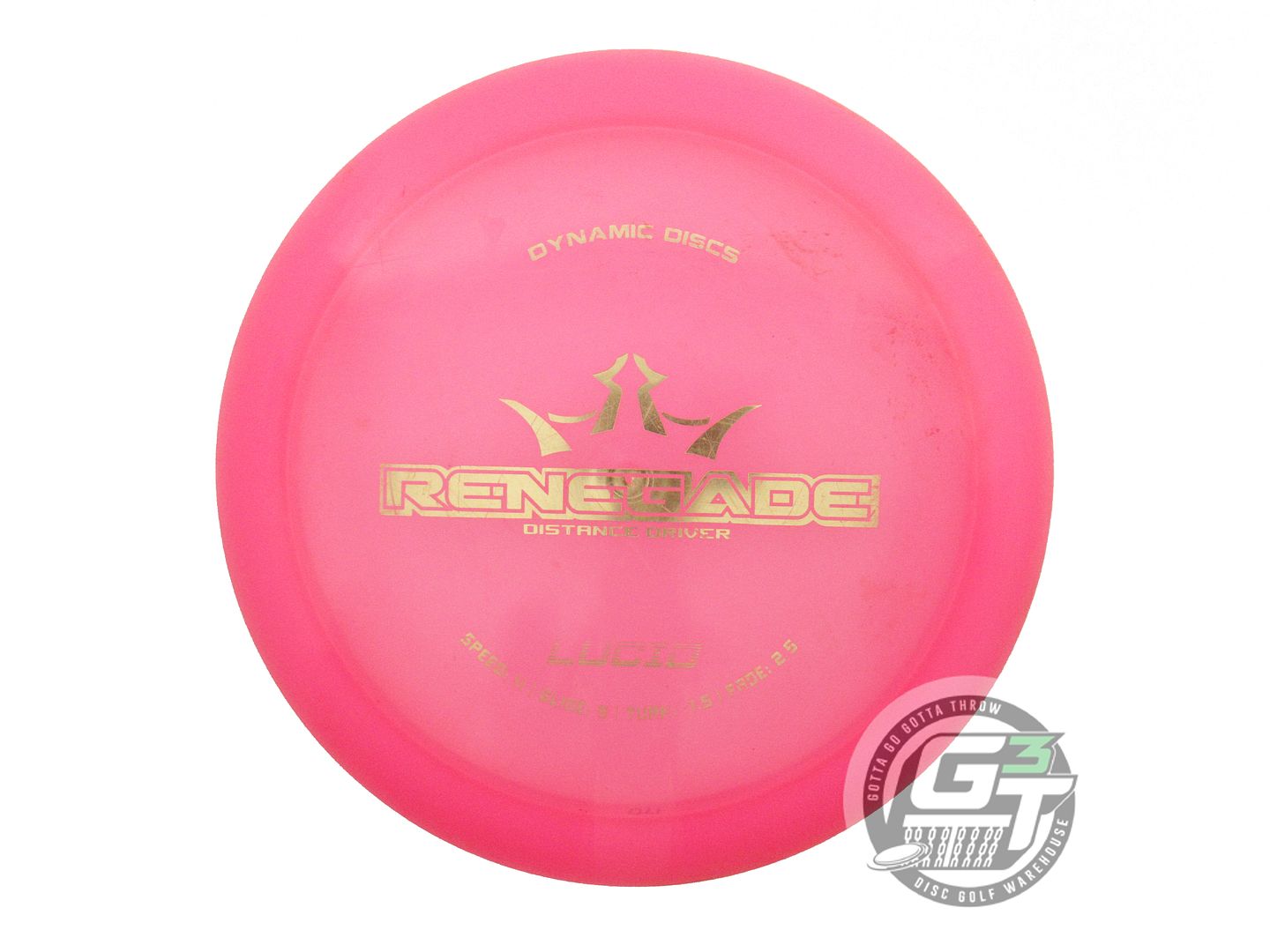 USED Dynamic Discs Lucid Renegade 169g Pink Gold Foil Distance Driver Golf Disc