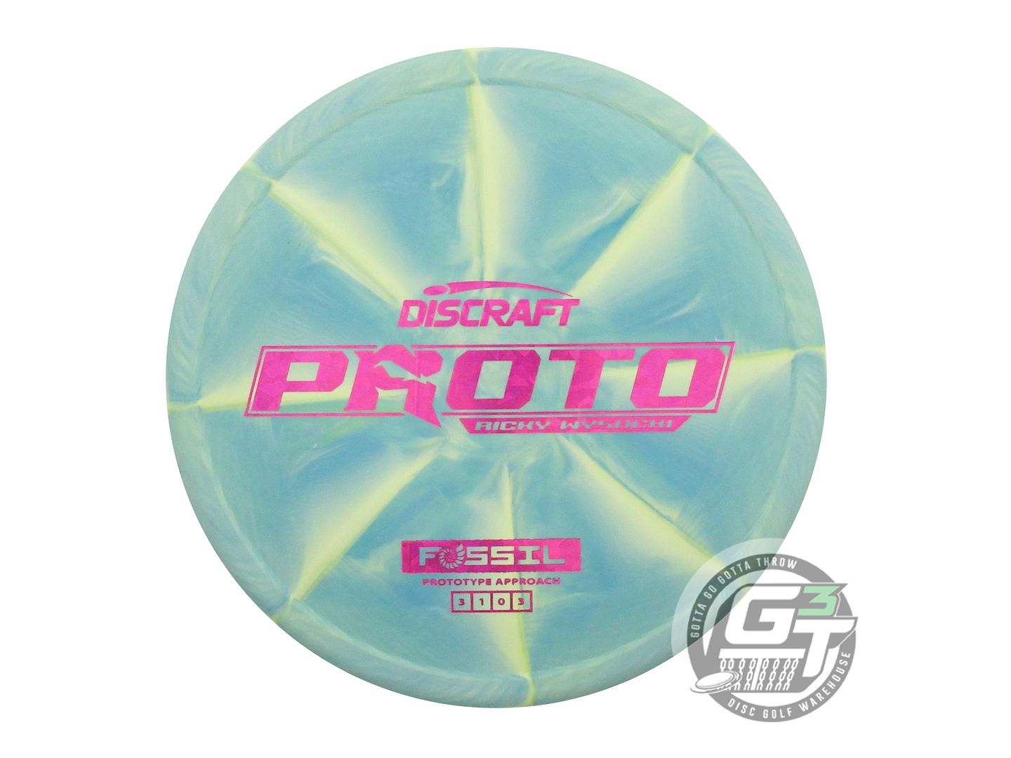 NOS Discraft [WYSOCKI] PROTO ESP Fossil 176g Teal-Yellow Putter Golf Disc
