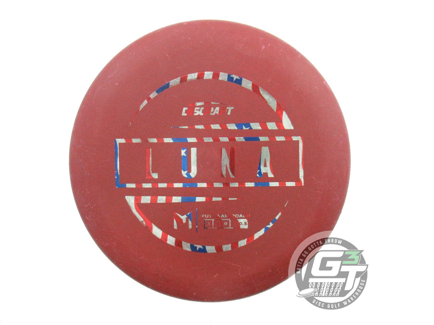 USED Discraft [McBETH] Jawbreaker Luna 167g Maroon Flag Foil Putter Golf Disc