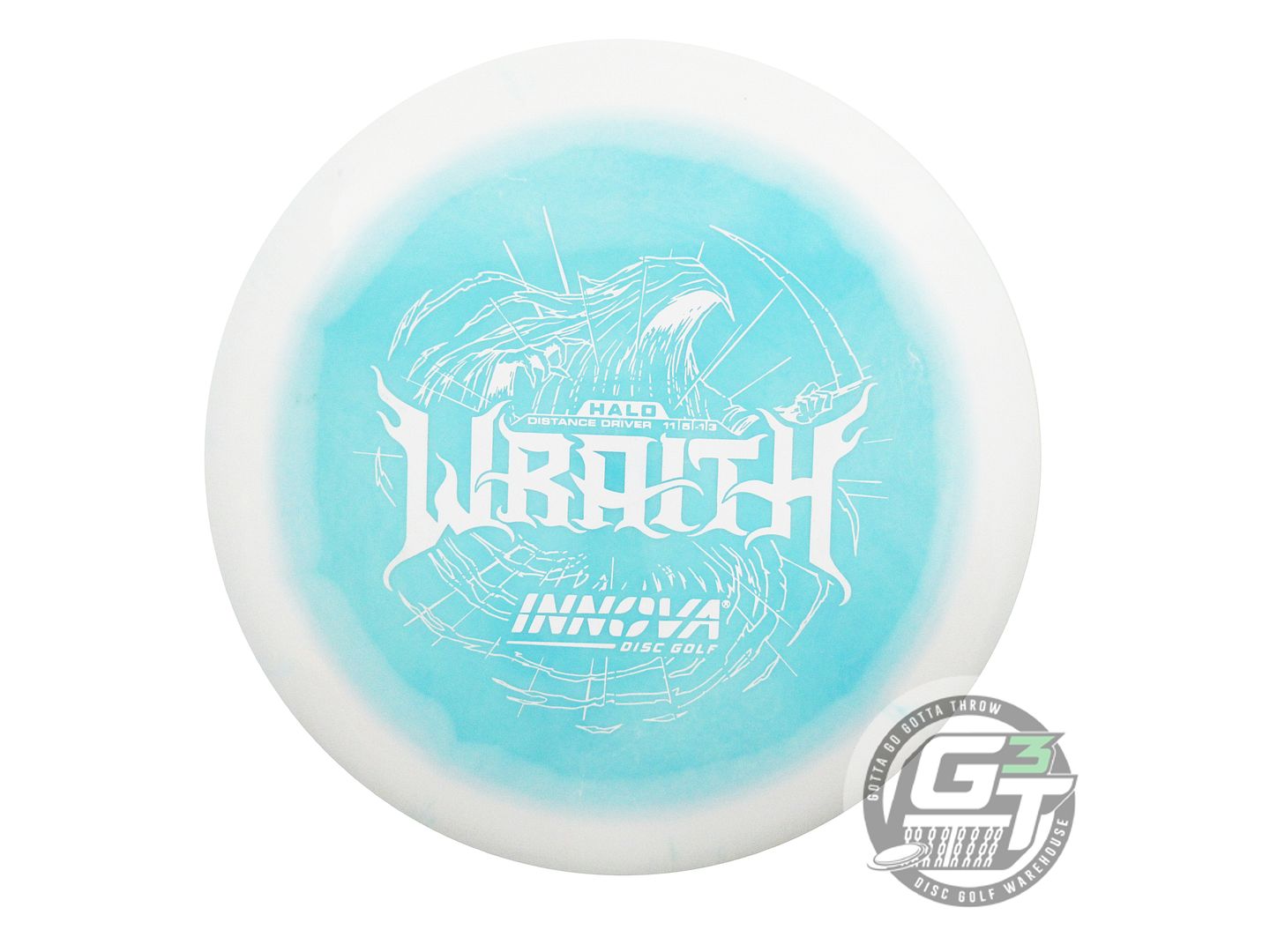 USED Innova Halo Star Wraith 171g White-Sky Blue Distance Driver Golf Disc