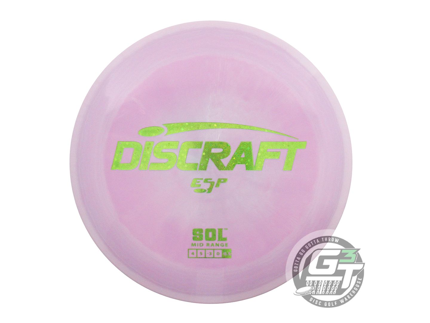 NOS Discraft ESP Sol 172g Lilac Lime Star Foil Midrange Golf Disc