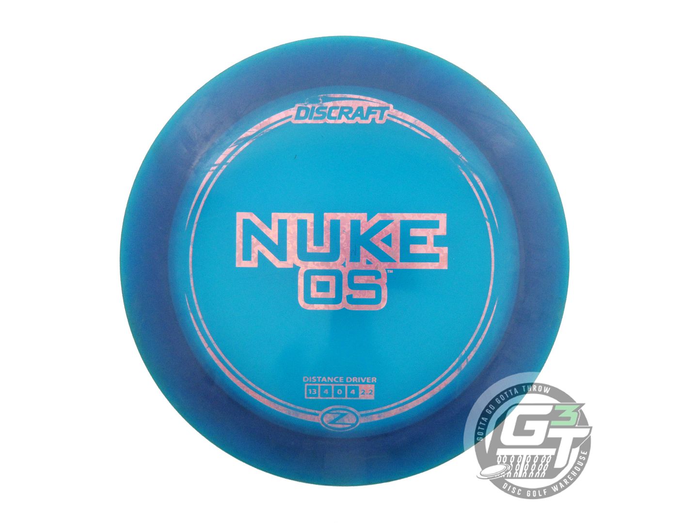 USED Discraft Z Nuke OS 174g Blue Pink Heart Foil Distance Driver Golf Disc