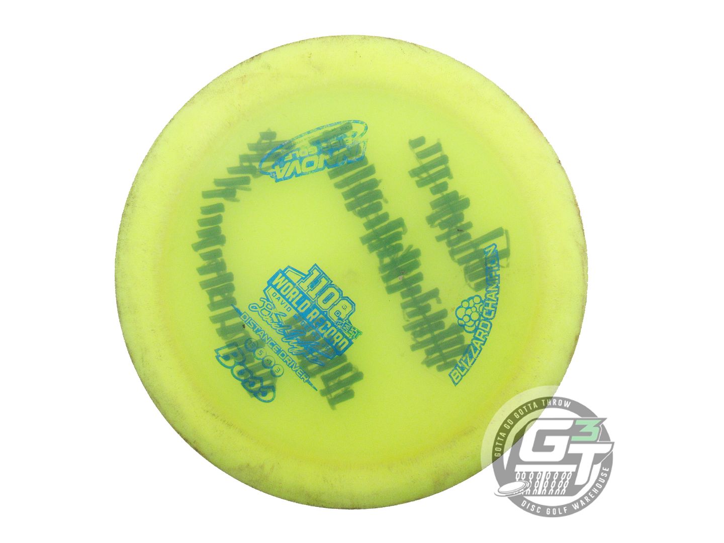 USED Innova Blizzard Boss 157g Yellow Blue Foil Distance Driver Golf Disc