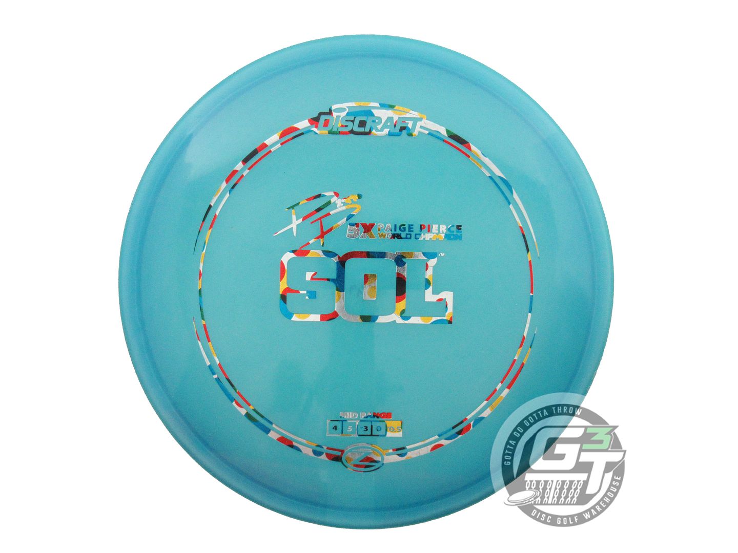USED Discraft [PIERCE] Z Sol 173g Teal Wonder Bread Foil Midrange Golf Disc