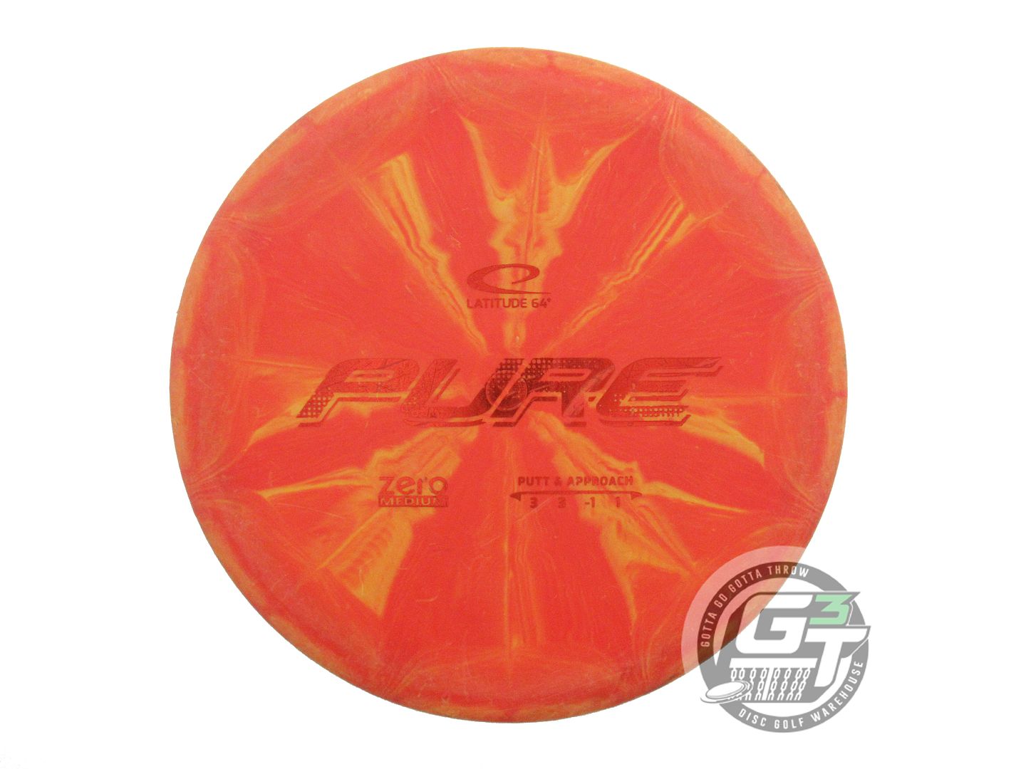 USED Latitude 64 Zero Medium Burst Pure 173g Orange Red Foil Putter Golf Disc