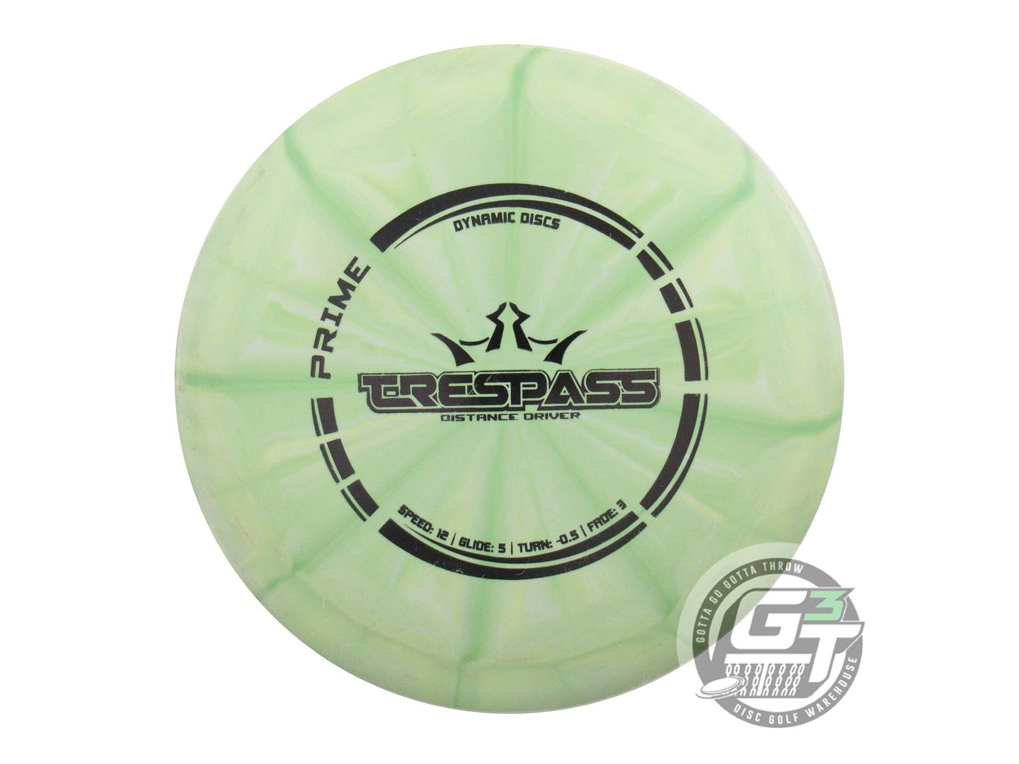 USED Dynamic Discs Prime Burst Trespass 175g Lime Black Stamp Driver Golf Disc