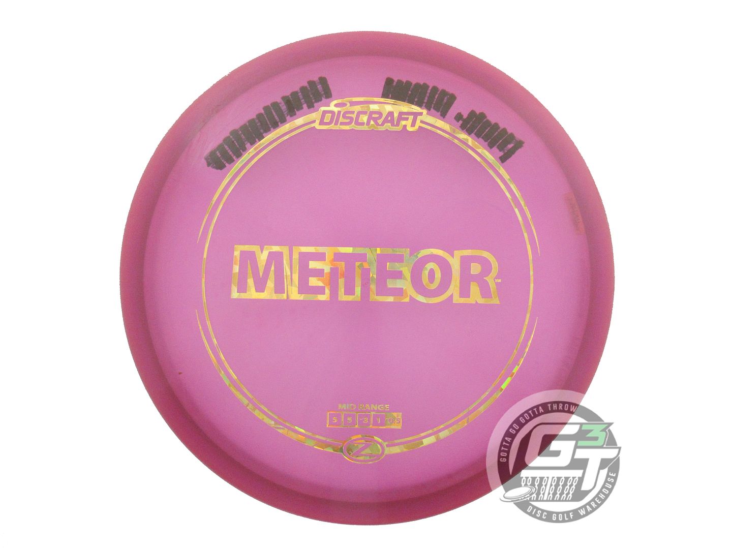 USED Discraft Z Meteor 177g Purple Gold Shatter Foil Midrange Golf Disc